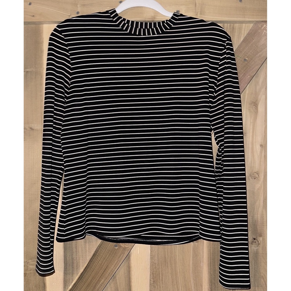 Harold's Quality Clothing‎ Women's Black & White Stripe Shirt Top Large